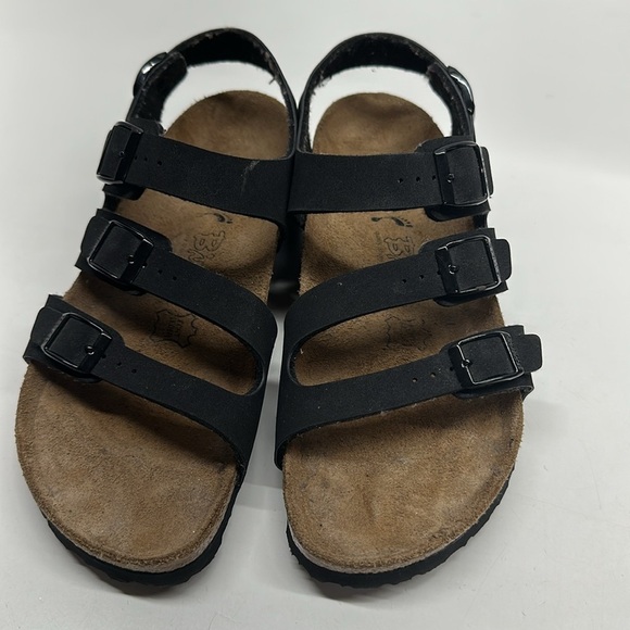 Birkenstock Birki's Ellice Sandals Open Toe Ankle Strap 3 Buckle Black Women's 9 - Picture 3 of 9